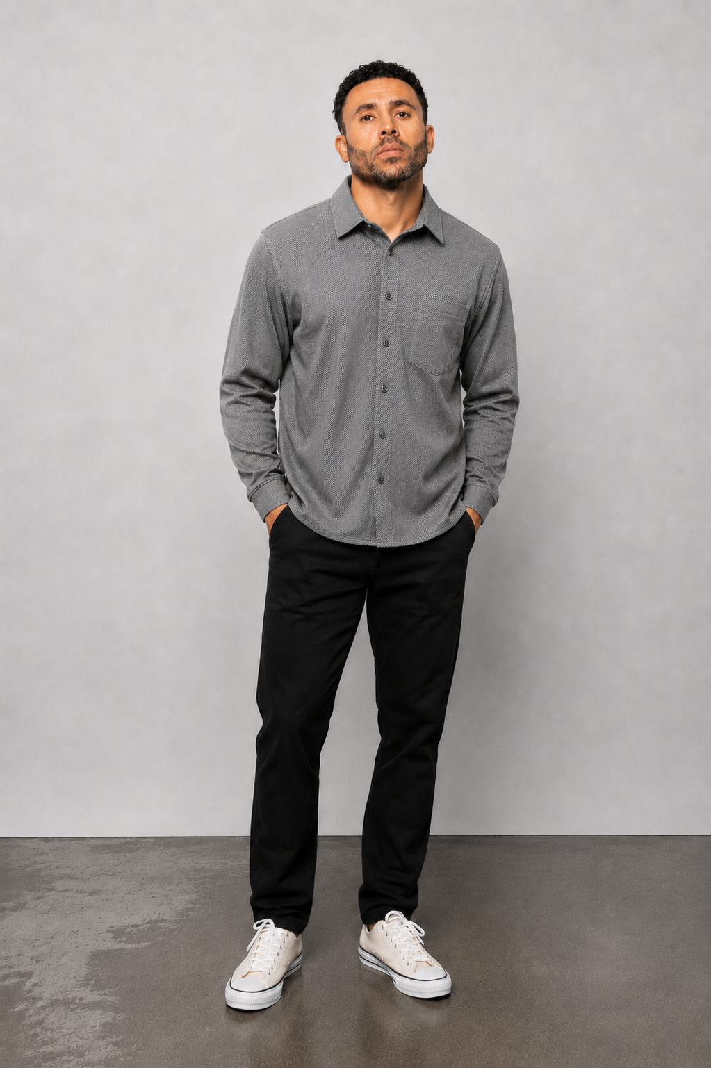 CALA TWILL LONG SLEEVE - JET BLACK