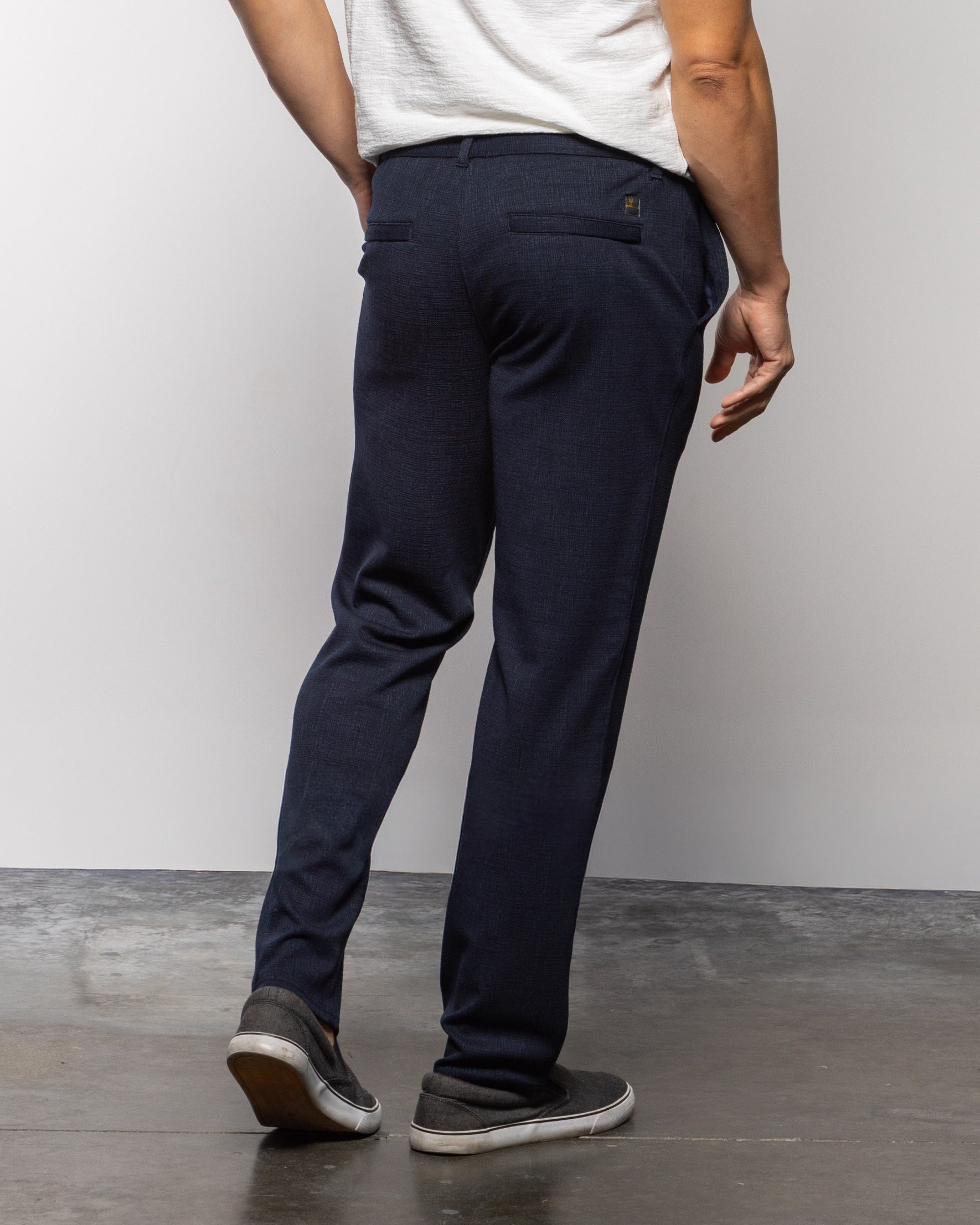 Milan Beach pant in indigo night with button closure and back pocket