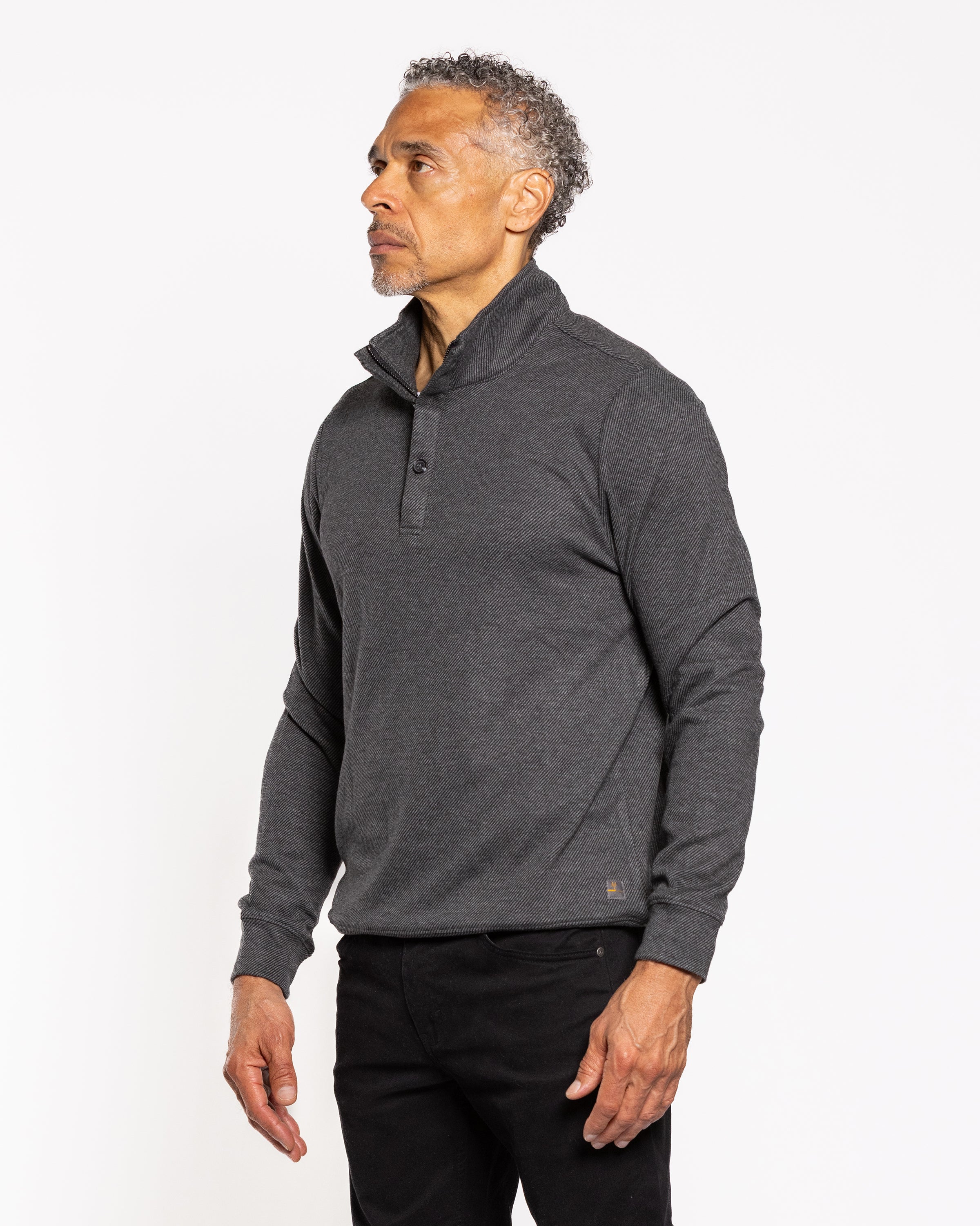 CALA BUTTON MOCK JET BLACK