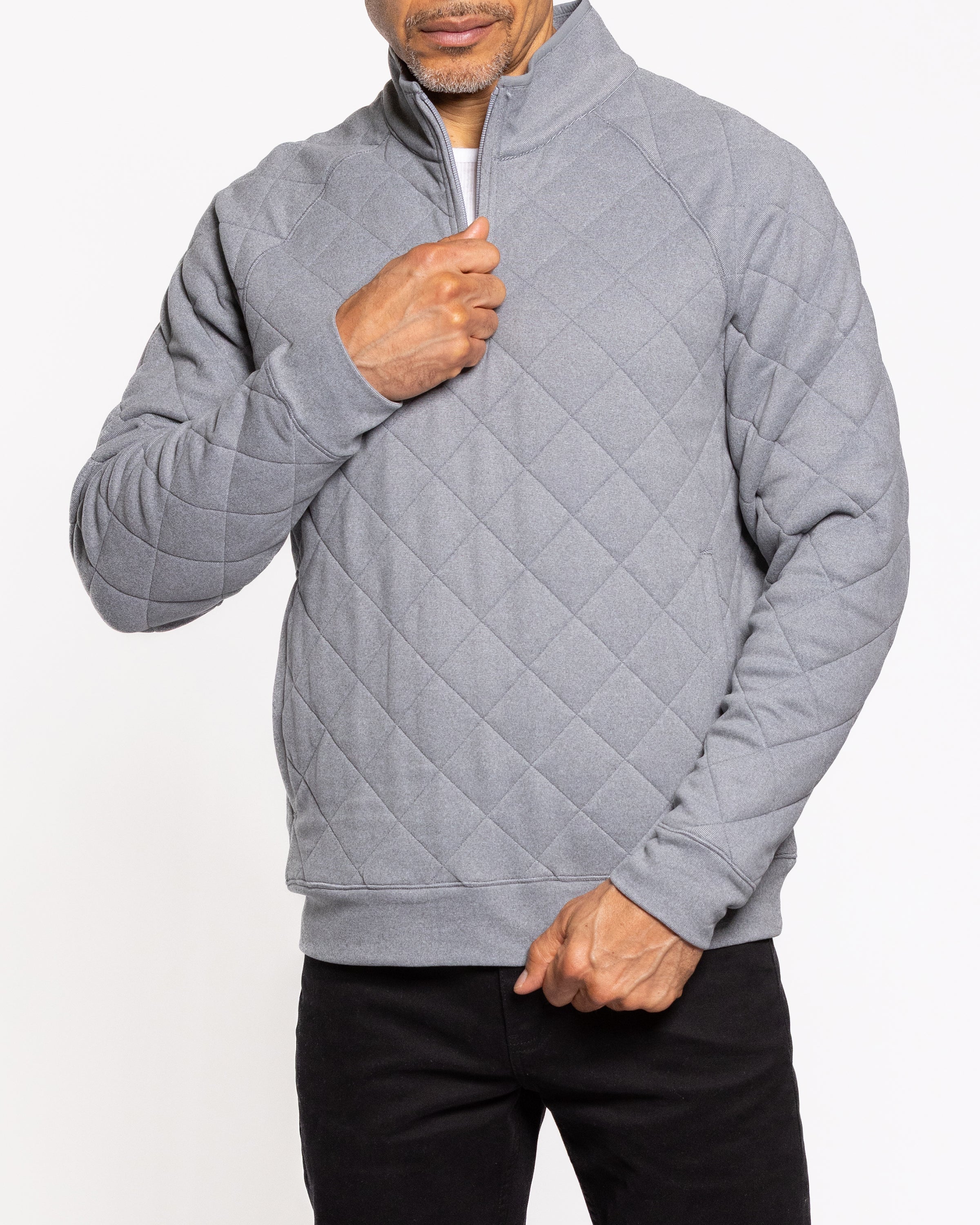 MANHATTAN QUARTER ZIP JET BLACK