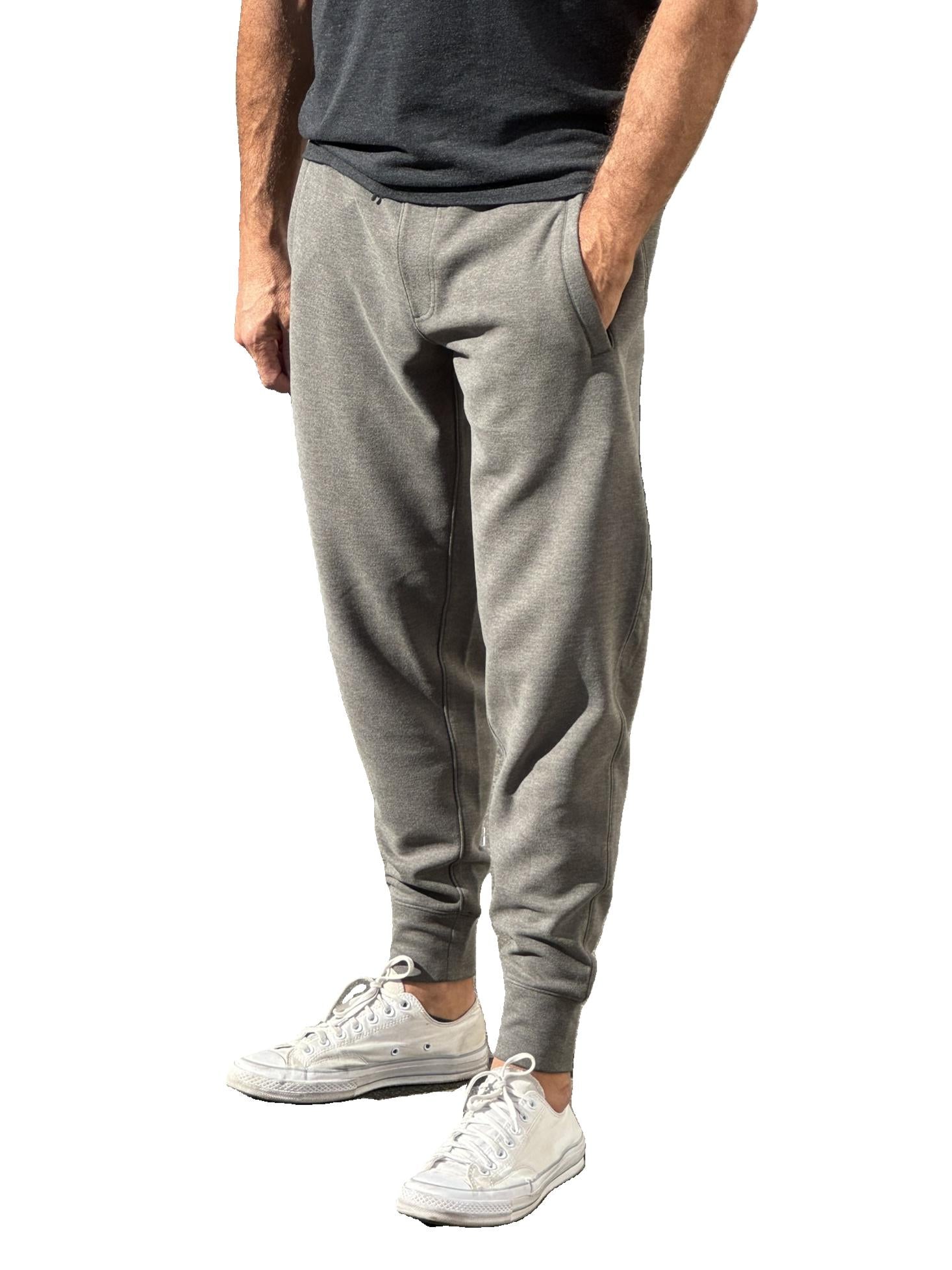 Men's Asher jogger pants, gunmetal gray, tapered legs and cuffed hem