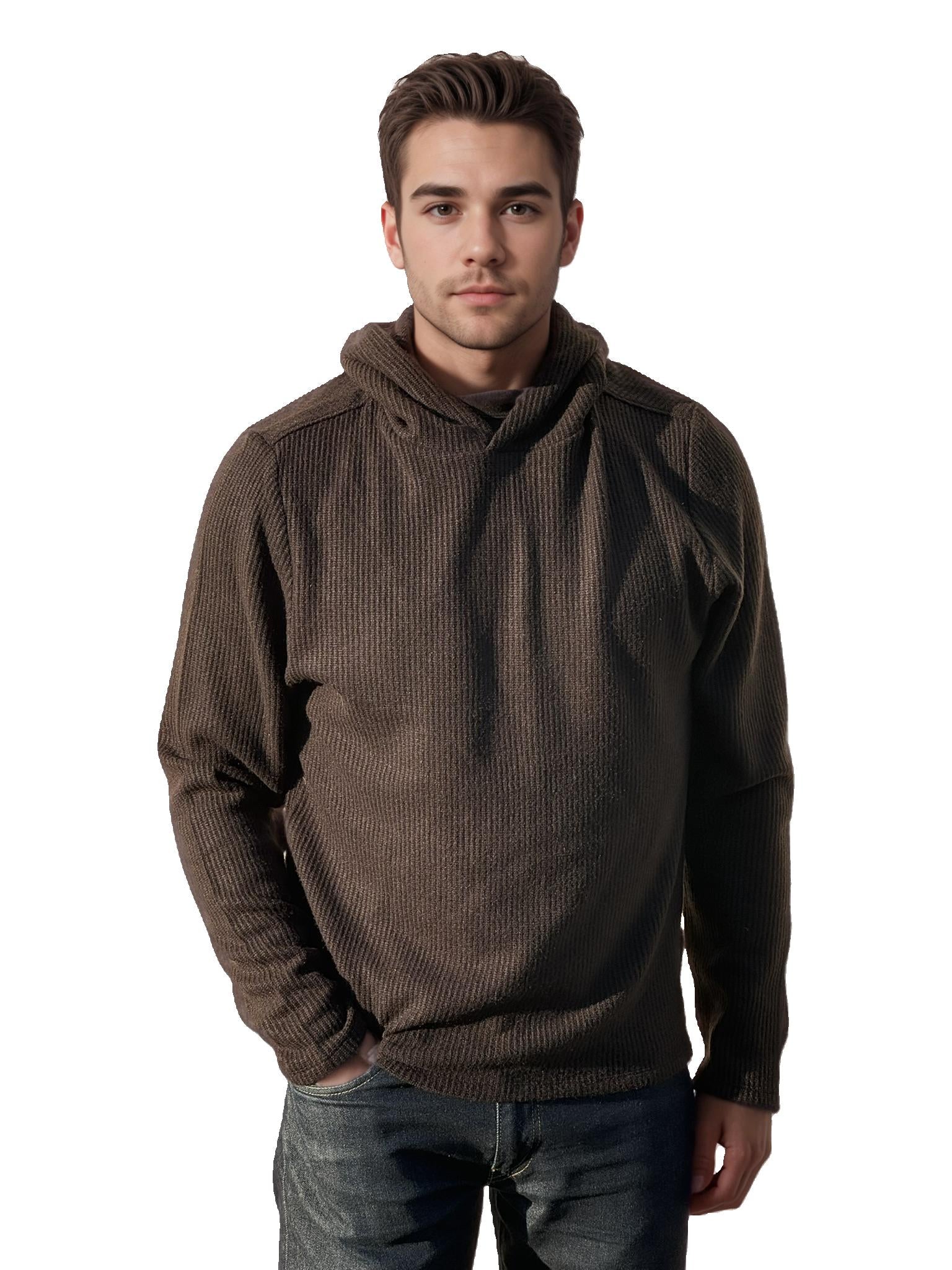Men's Dockside hoody, jet black, kangaroo pocket, drawstring hood, ribbed cuffs.