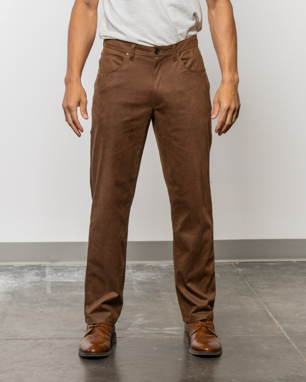 OJAI 5-pocket pants in tobacco brown, straight leg with button-and-zip closure